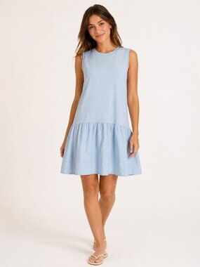 Universal Thread Light Blue Sleeveless Drop Waist Mini Dress Size L